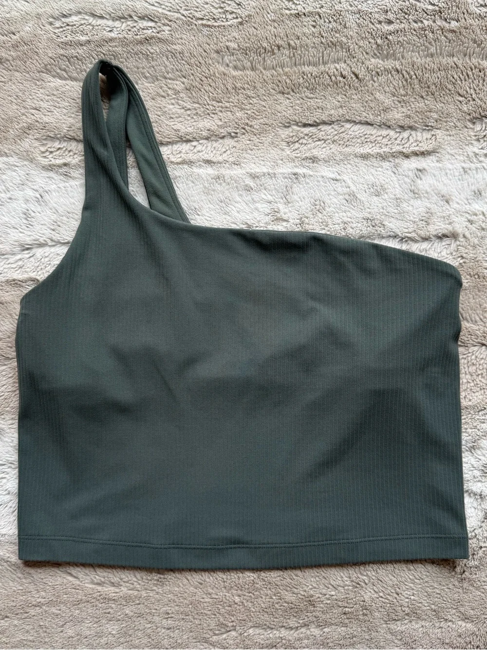 Lululemon Ribbed Nulu Asymmetrical Yoga Tank Top in Dark Forest Size 8